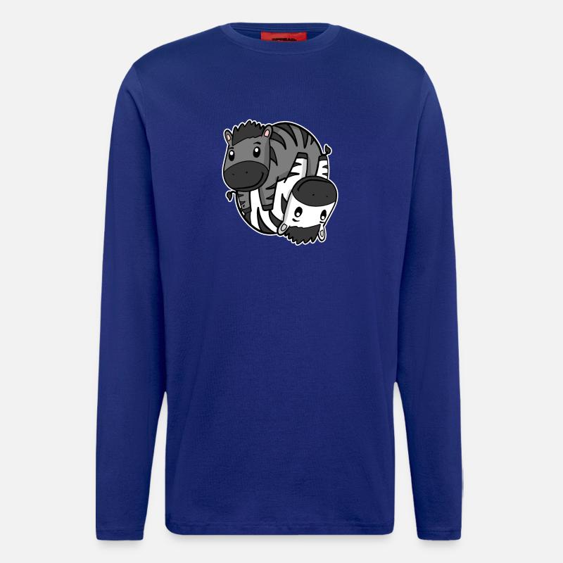 Zebra Yin Yang Symbol - Langarmshirt - made by SPREAD  - Iconic Blue