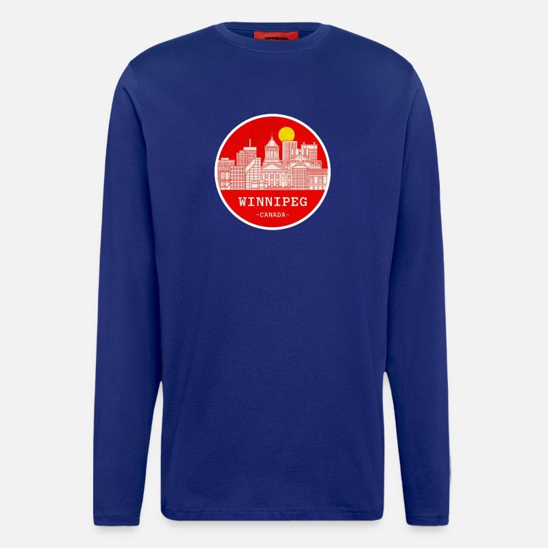 Winnipeg Stadtsilhouette Kreis - Langarmshirt - made by SPREAD - Iconic Blue