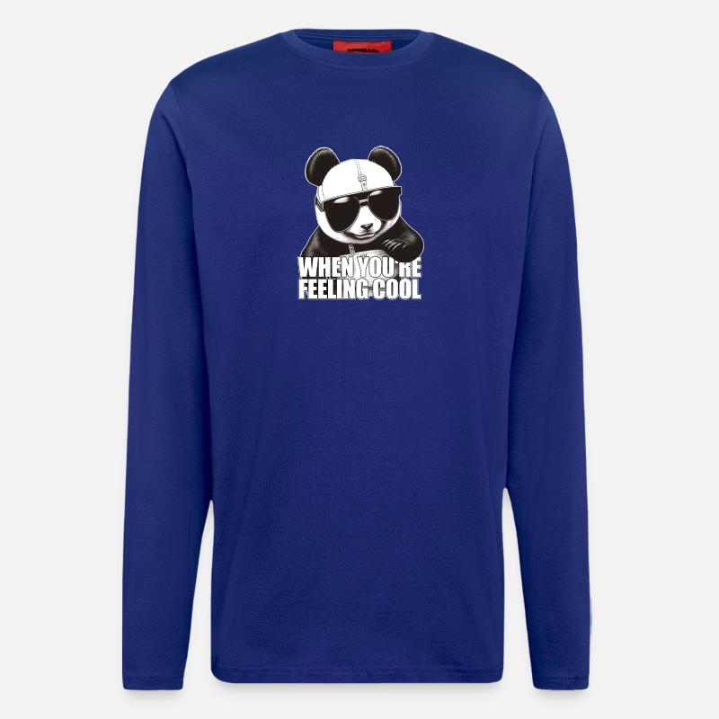 Cool panda feeling good - Longsleeve - made by SPREAD  - Iconic Blue