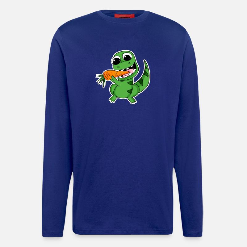Dino eats carrot - Longsleeve - made by SPREAD  - Iconic Blue