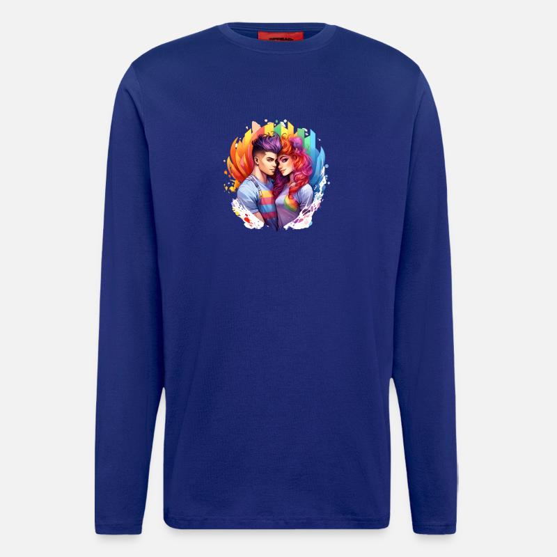 Regenbogenliebe Duo im Farbrausch - Langarmshirt - made by SPREAD  - Iconic Blue
