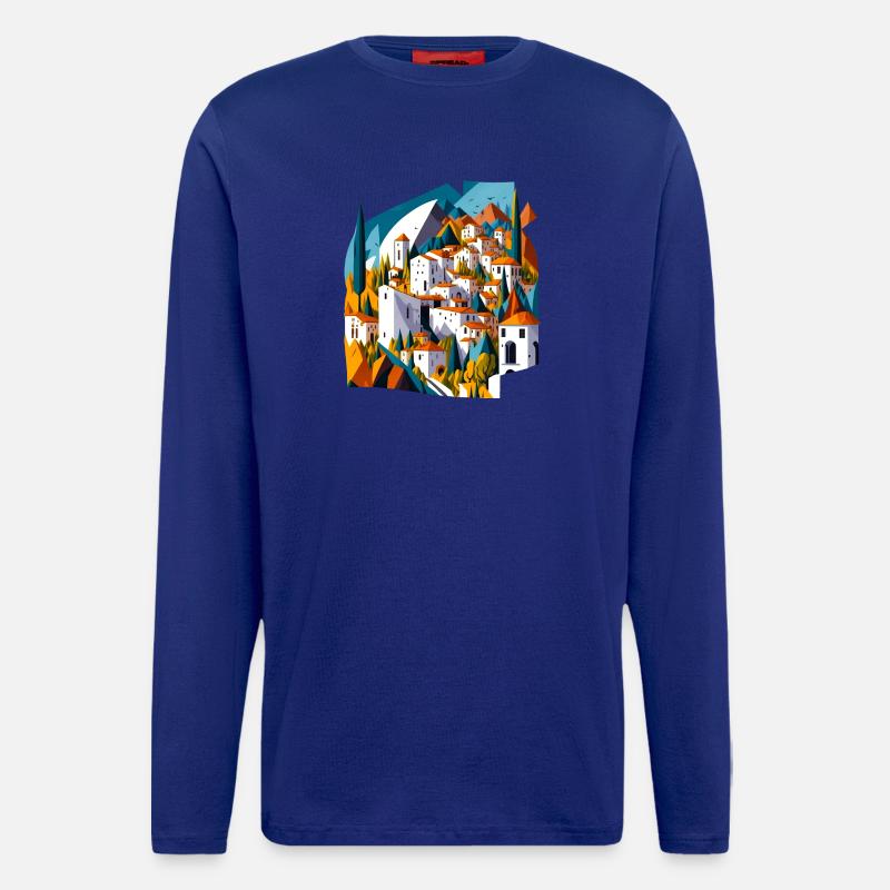 Mediterranes Bergdorf - Langarmshirt - made by SPREAD  - Iconic Blue