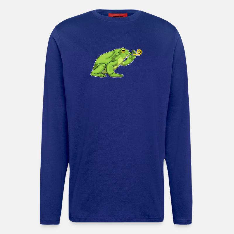 Frosch Party Tröte - Langarmshirt - made by SPREAD  - Iconic Blue