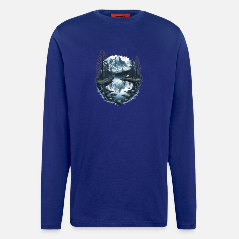 Berglandschaft mit See - Langarmshirt - made by SPREAD - Iconic Blue