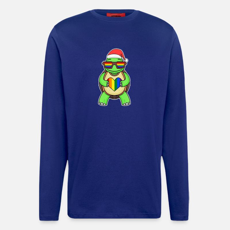 Turtle Rainbow Christmas - Longsleeve - made by SPREAD - Iconic Blue