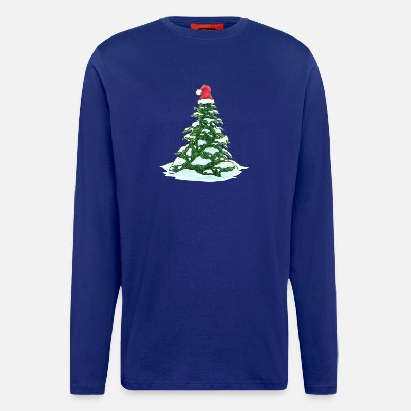 Weihnachtsbaum mit Weihnachtsmütze - Langarmshirt - made by SPREAD  - Iconic Blue