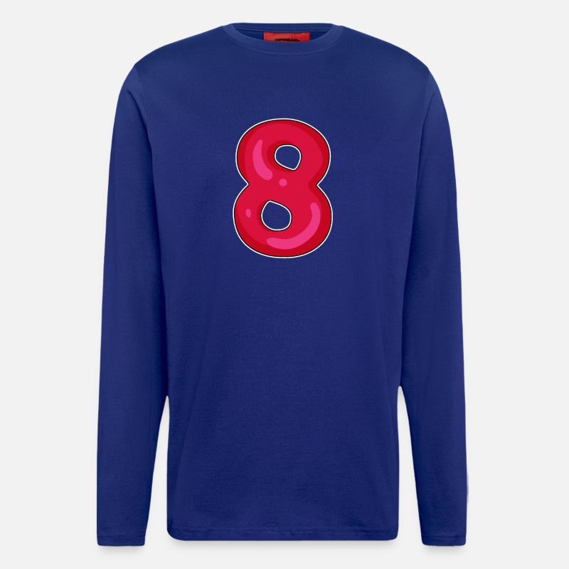Zahl 8 Nummer Acht - Langarmshirt - made by SPREAD - Iconic Blue