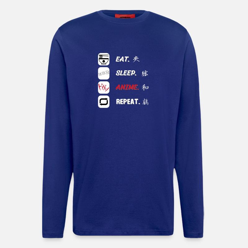 Eat Sleep Anime Repeat - Langarmshirt - made by SPREAD  - Iconic Blue