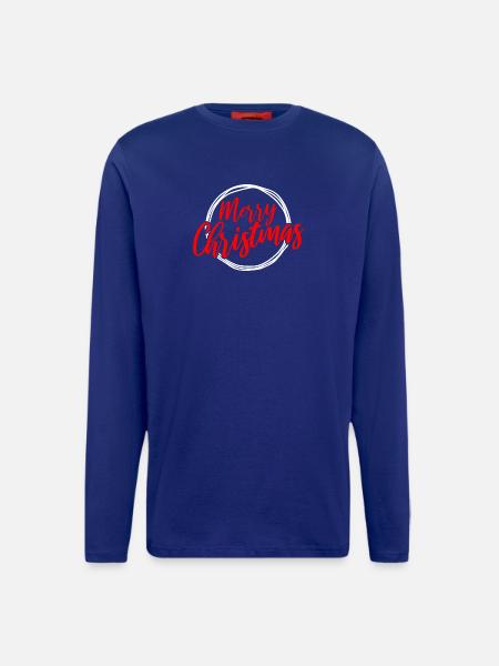 Merry Christmas Script Circle - Longsleeve - made by SPREAD - Iconic Blue