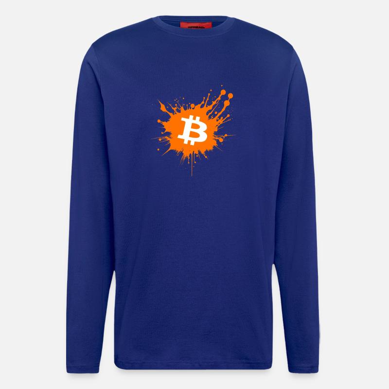 Bitcoin Crypto Cryptocurrency Splash - Langarmshirt - made by SPREAD  - Iconic Blue