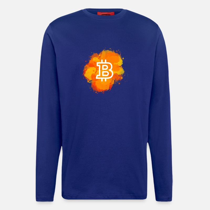 Bitcoin Crypto Cryptocurrency Splash - Langarmshirt - made by SPREAD  - Iconic Blue