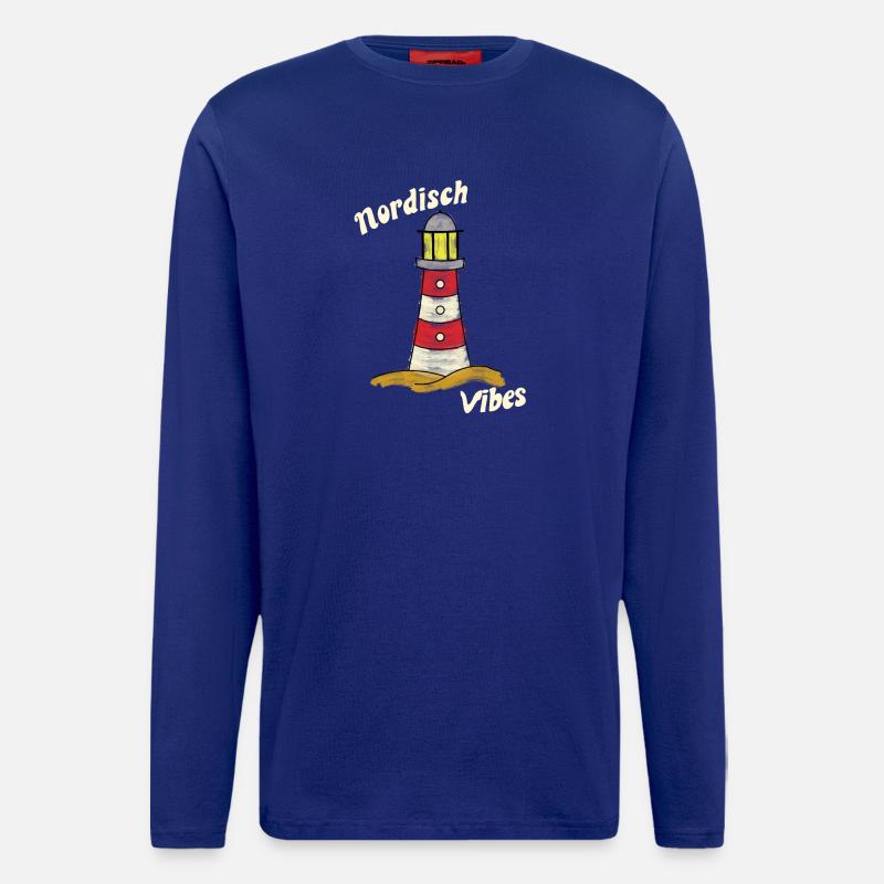 Nordisch Vibes - Leuchtturm - Langarmshirt - made by SPREAD  - Iconic Blue