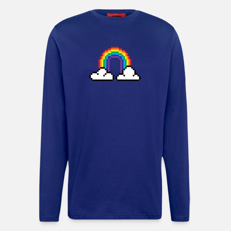 Pixel Regenbogen - Langarmshirt - made by SPREAD  - Iconic Blue