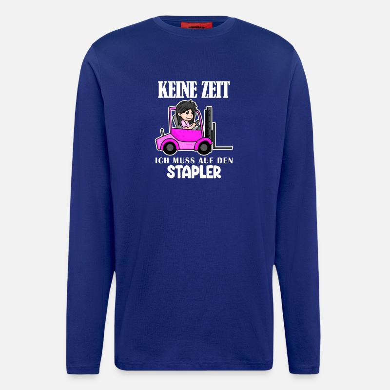 Stapler Gabelstapler Lager Logistik Damen - Langarmshirt - made by SPREAD - Iconic Blue