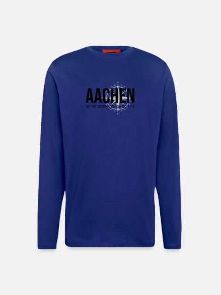 Koordinaten Aachen - Langarmshirt - made by SPREAD  - Iconic Blue
