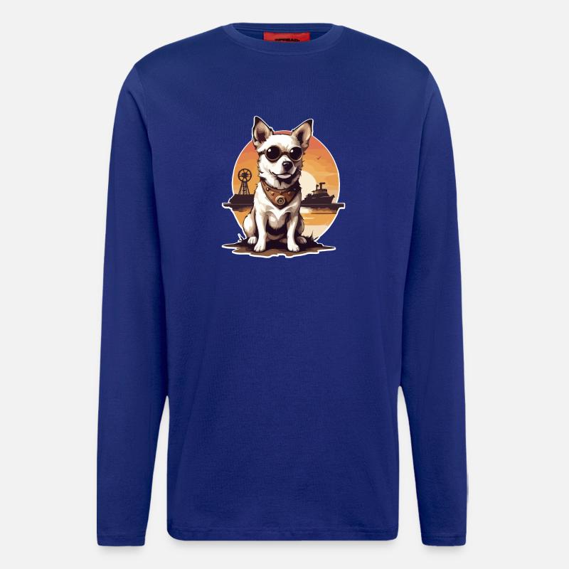 Steampunk Hund - Langarmshirt - made by SPREAD - Iconic Blue