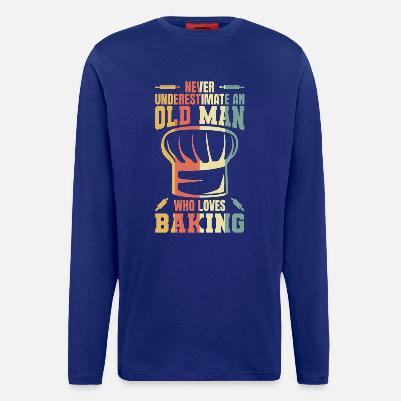 Never underestimate an old baker - Longsleeve - made by SPREAD  - Iconic Blue