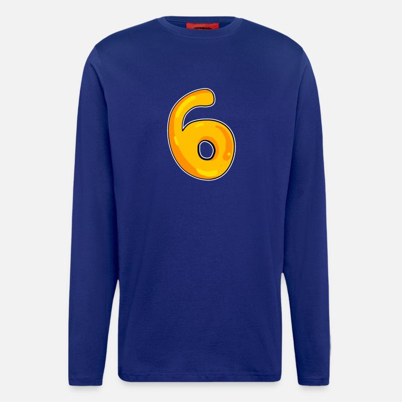 Zahl 6 Nummer - Langarmshirt - made by SPREAD - Iconic Blue