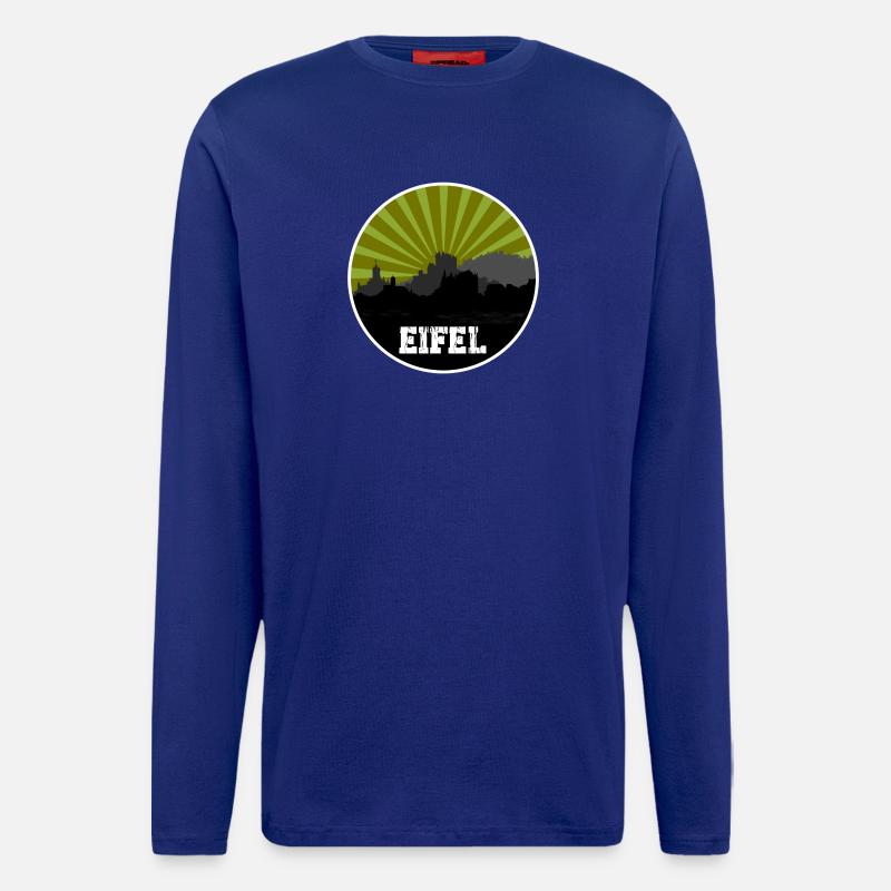Eifel Skyline Retro - Langarmshirt - made by SPREAD  - Iconic Blue