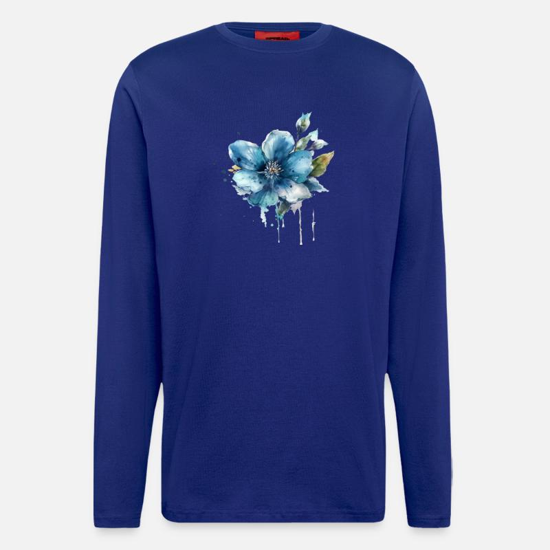 Blaue Blüte - Langarmshirt - made by SPREAD  - Iconic Blue