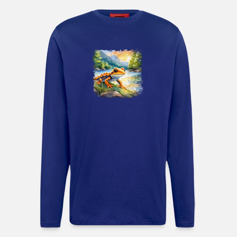 Niedlicher junger Feuersalamander - Langarmshirt - made by SPREAD  - Iconic Blue