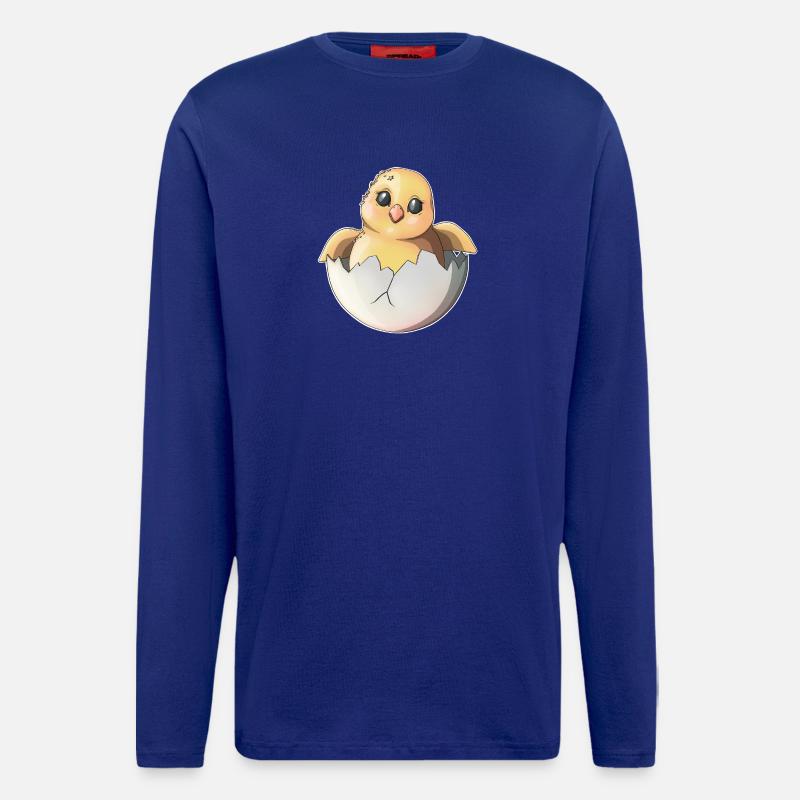 Cute Hatchling and Egg Illustration - Longsleeve - made by SPREAD  - Iconic Blue