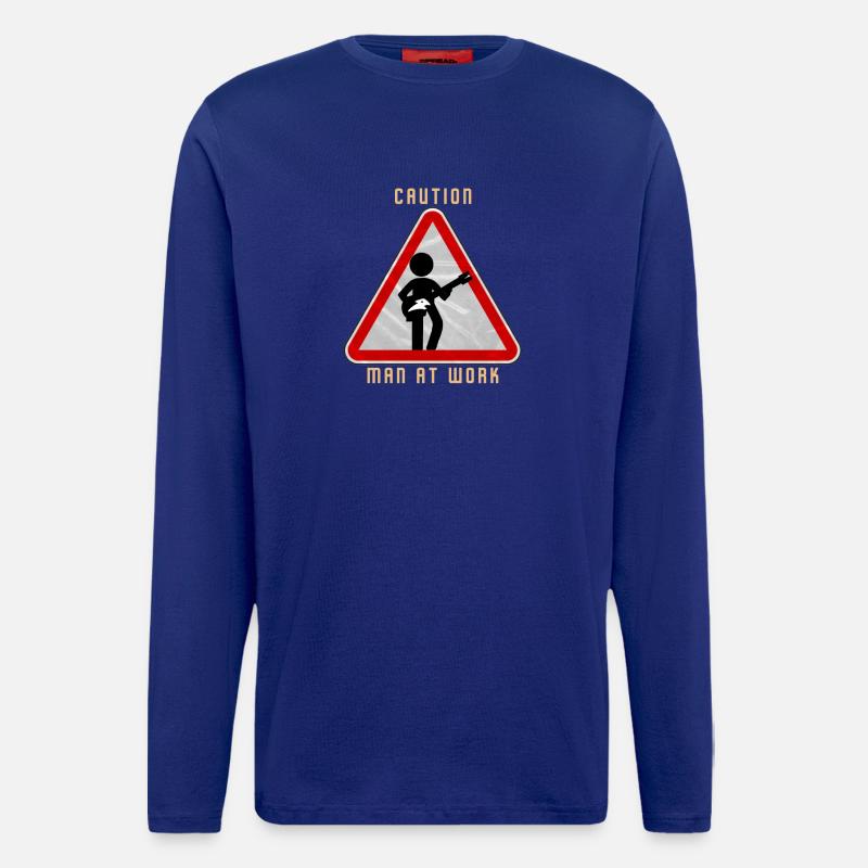 Caution MAN at work - Langarmshirt - made by SPREAD  - Iconic Blue