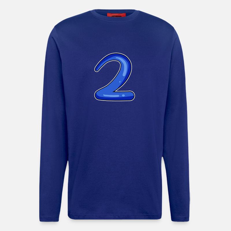 Zwei - 2 - Nummer Zahl - Langarmshirt - made by SPREAD - Iconic Blue