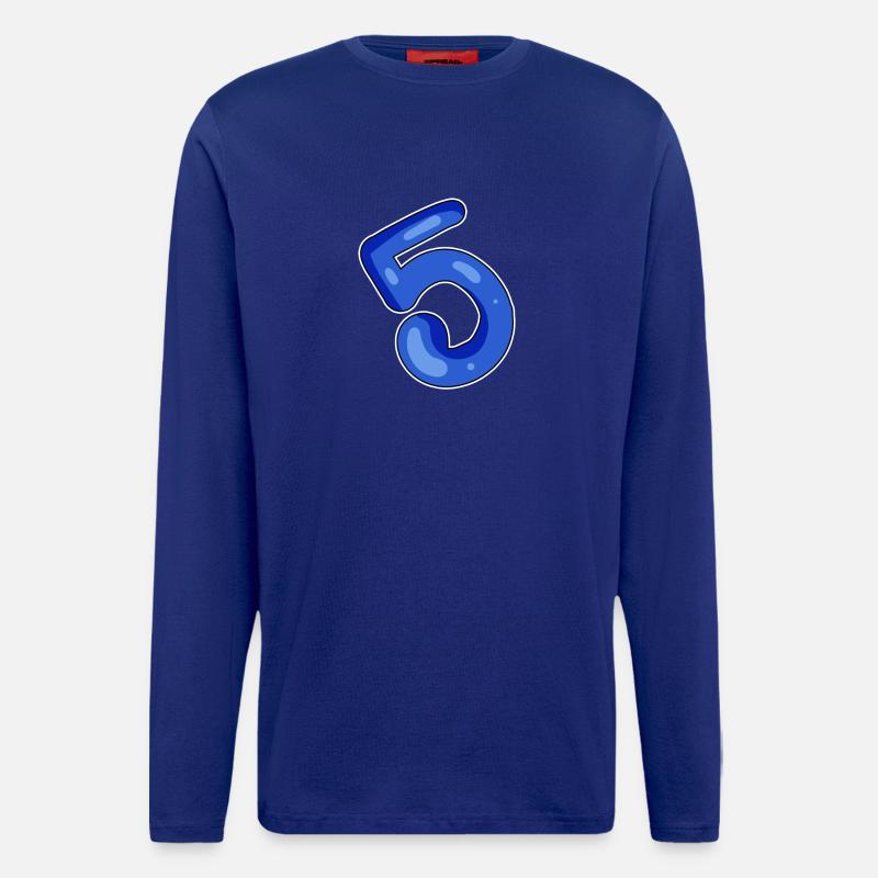5 Bleu - Manches longues bio décontracté fabriqué en UE - Iconic Blue