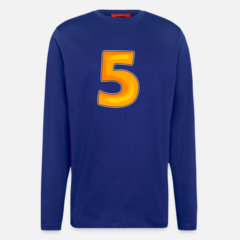 Zahl 5 Nummer - Langarmshirt - made by SPREAD - Iconic Blue