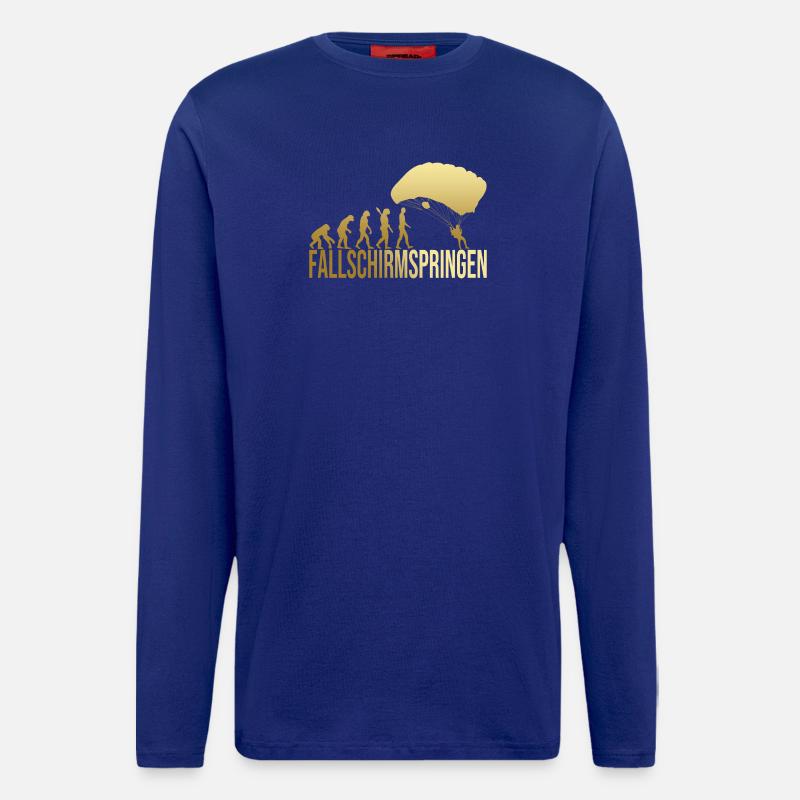 Evolution Fallschirmspringen - Langarmshirt - made by SPREAD  - Iconic Blue