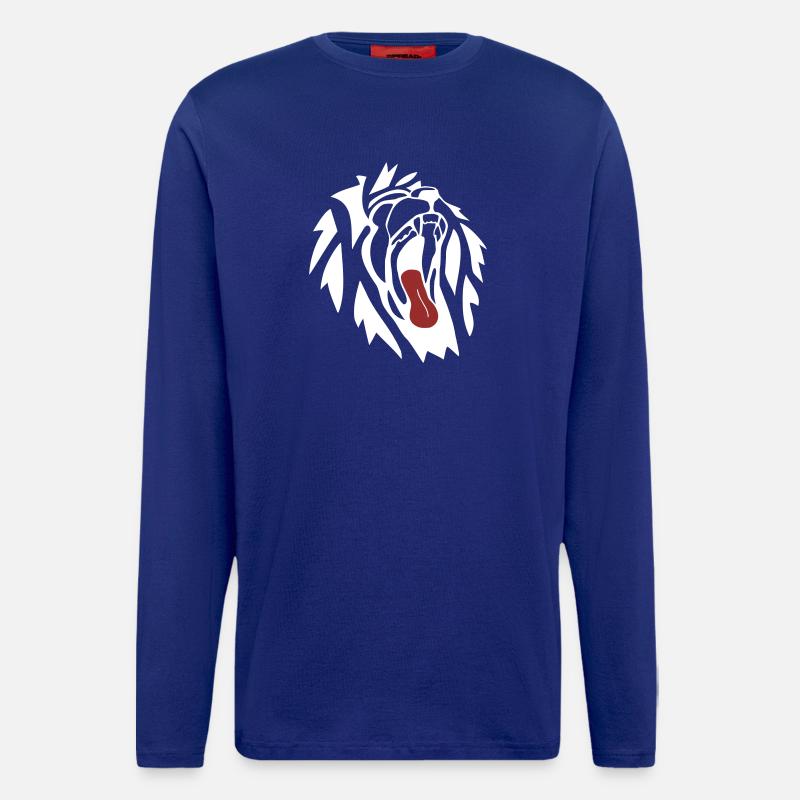 Löwe gähnend - Langarmshirt - made by SPREAD  - Iconic Blue