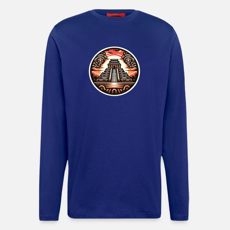 Maya Temple - Langarmshirt - made by SPREAD  - Iconic Blue