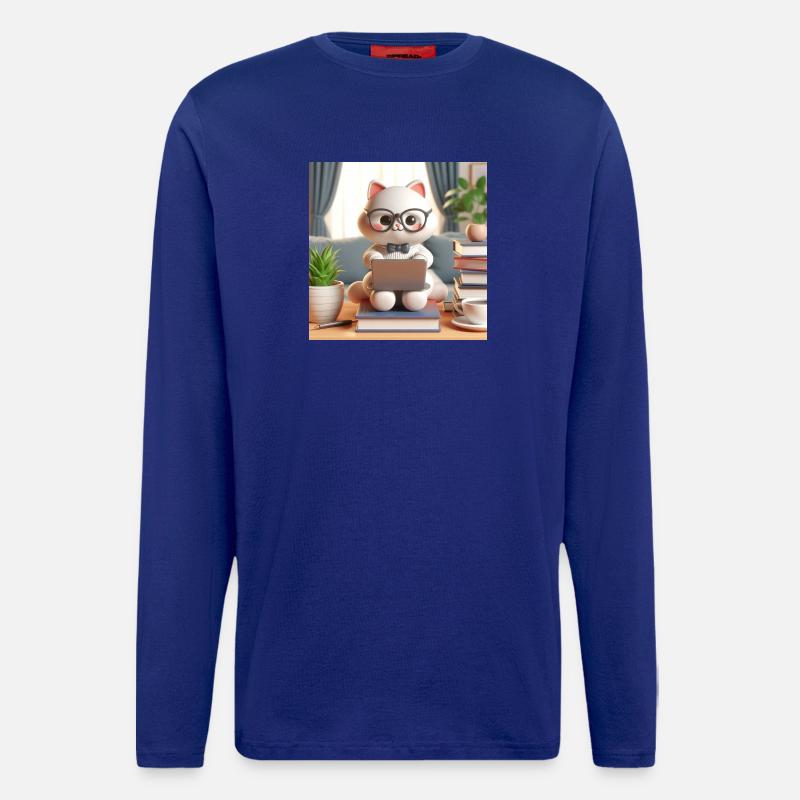 3D-Computer-Katze - Langarmshirt - made by SPREAD  - Iconic Blue