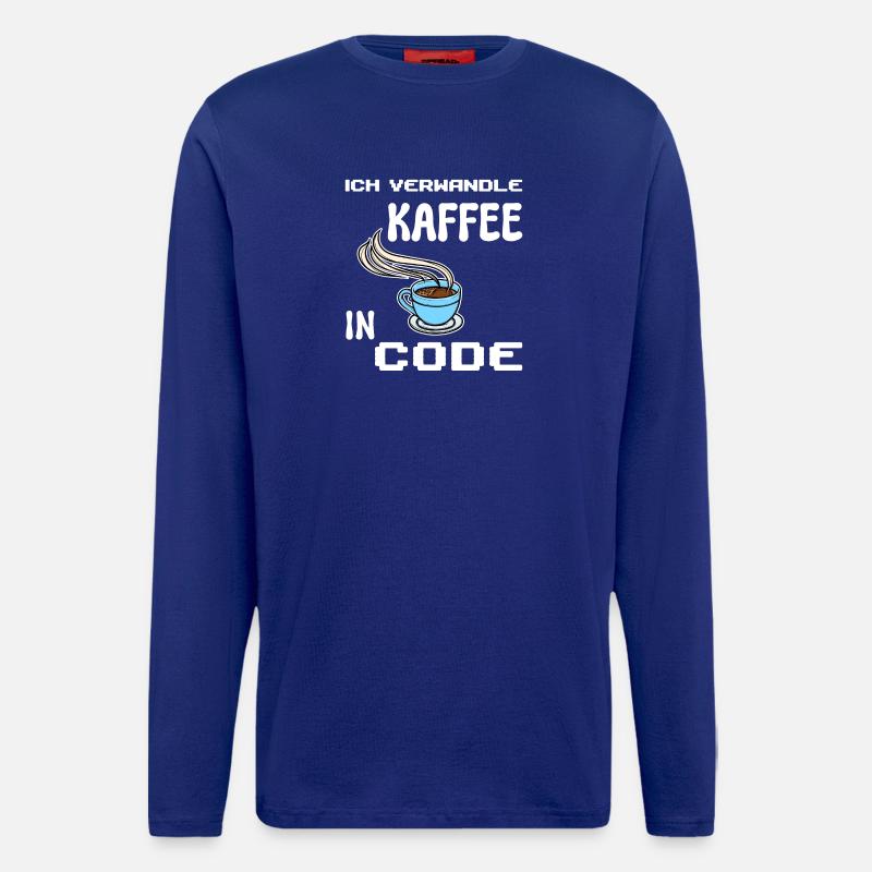 Developer Computerfreak Statement Coden Skripting - Langarmshirt - made by SPREAD  - Iconic Blue