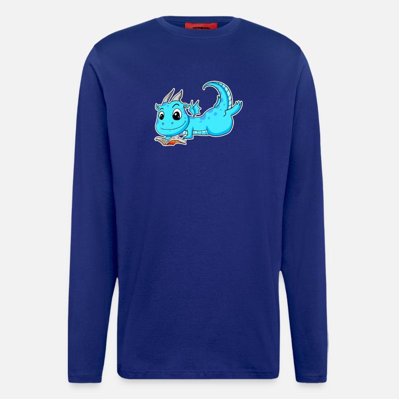 Dragon Book Reading - Longsleeve - made by SPREAD  - Iconic Blue