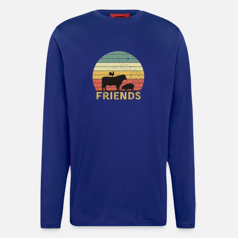 Bauernhoftier Freundschaft Design - Langarmshirt - made by SPREAD  - Iconic Blue