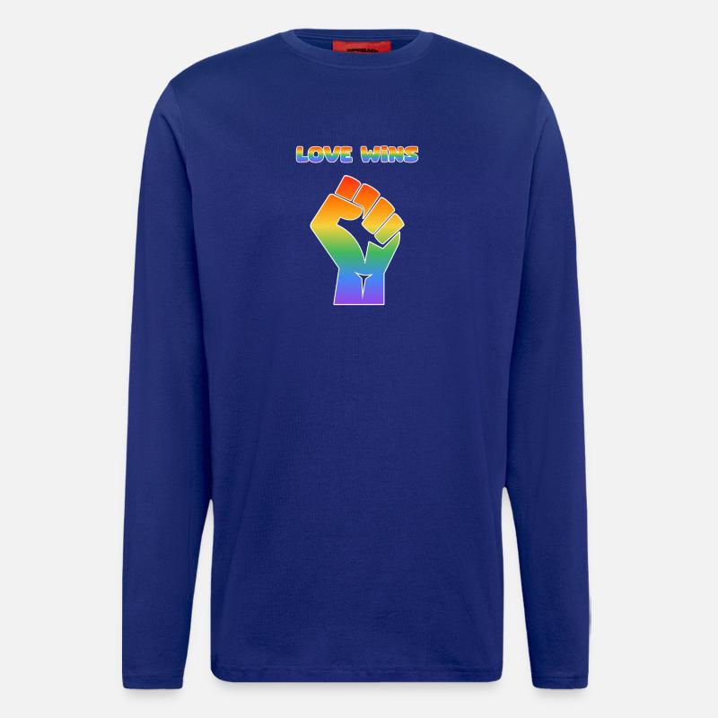 Regenbogenfaust – Liebe gewinnt - Langarmshirt - made by SPREAD  - Iconic Blue