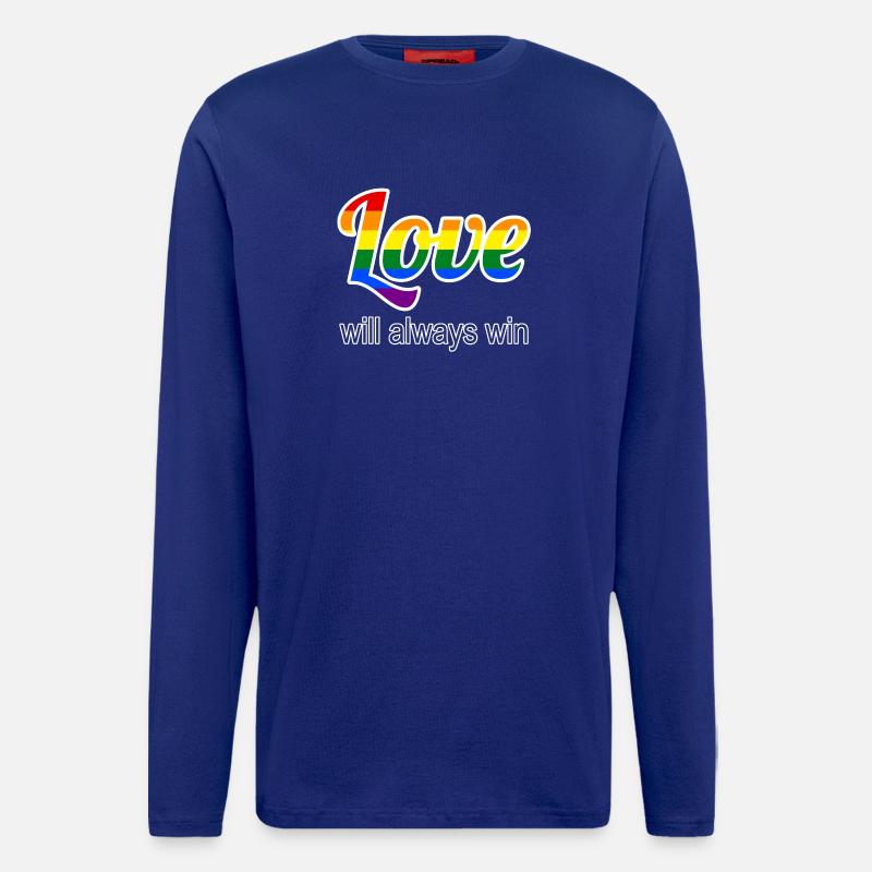 Liebe siegt im Regenbogenstil - Langarmshirt - made by SPREAD  - Iconic Blue