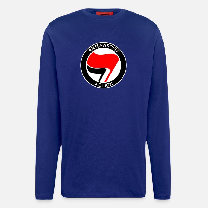 ANTIFA-Logo - Langarmshirt - made by SPREAD  - Iconic Blue
