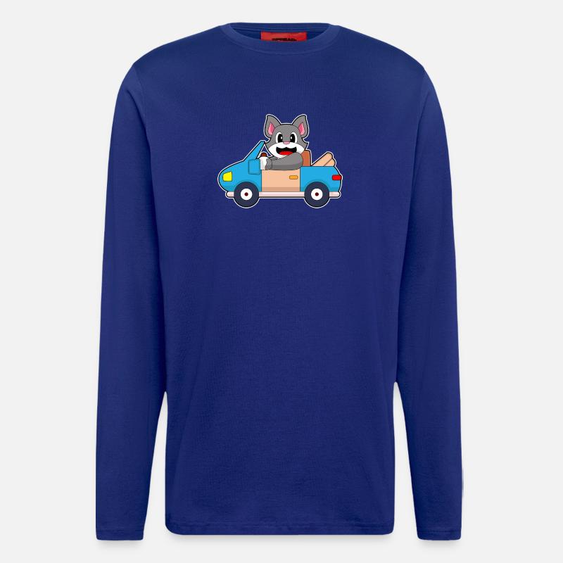 Katze Auto - Langarmshirt - made by SPREAD  - Iconic Blue