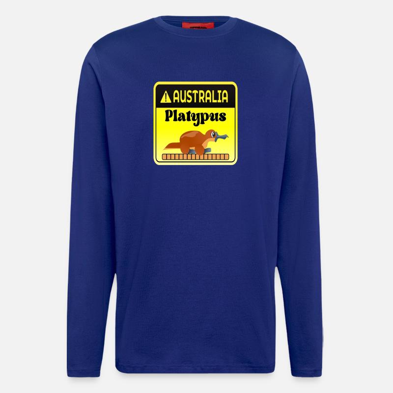 Australien Schnabeltier-Warnung - Säugetiere - Langarmshirt - made by SPREAD  - Iconic Blue