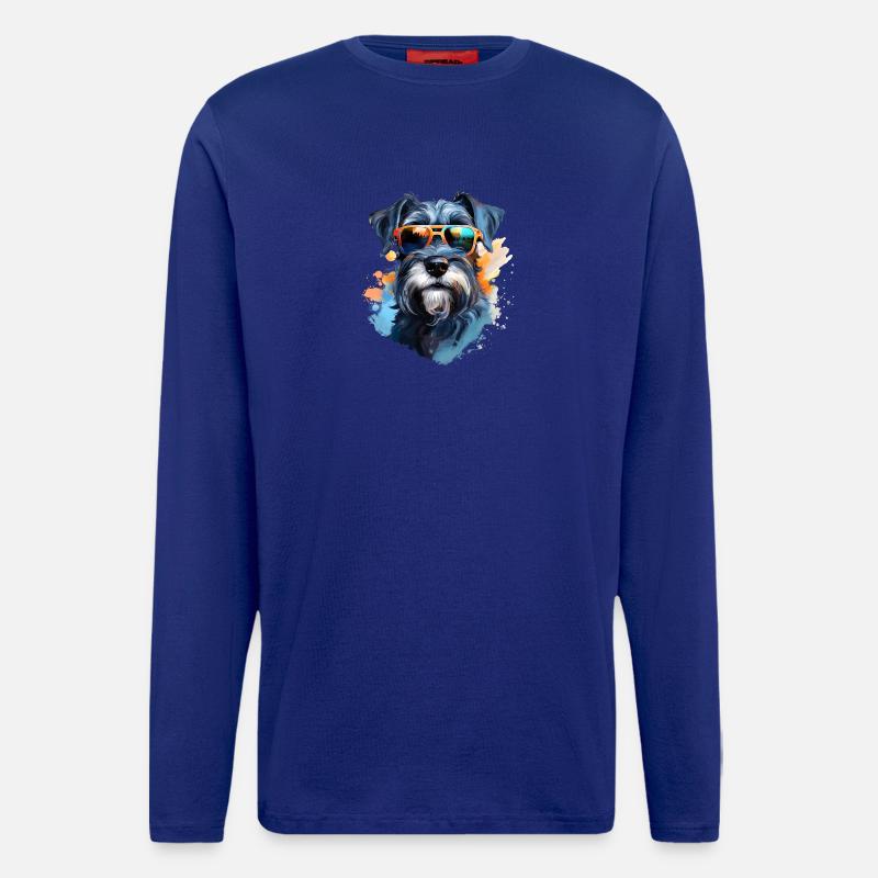 Schnauzer mit Sonnenbrille - Langarmshirt - made by SPREAD  - Iconic Blue