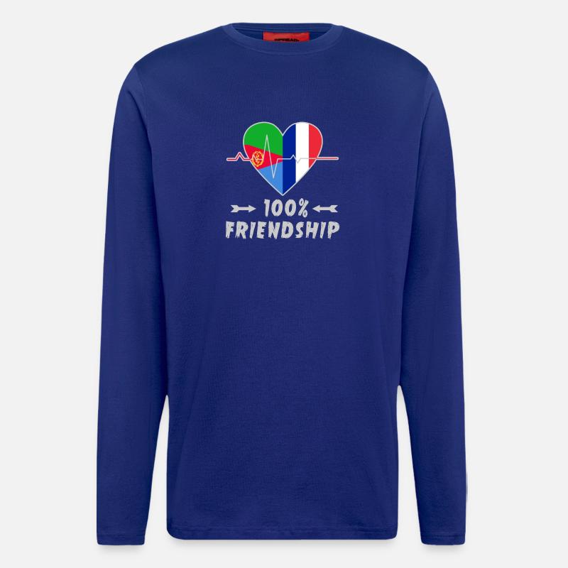 Eritrea und Frankreich 100% Freundschaft - Langarmshirt - made by SPREAD  - Iconic Blue