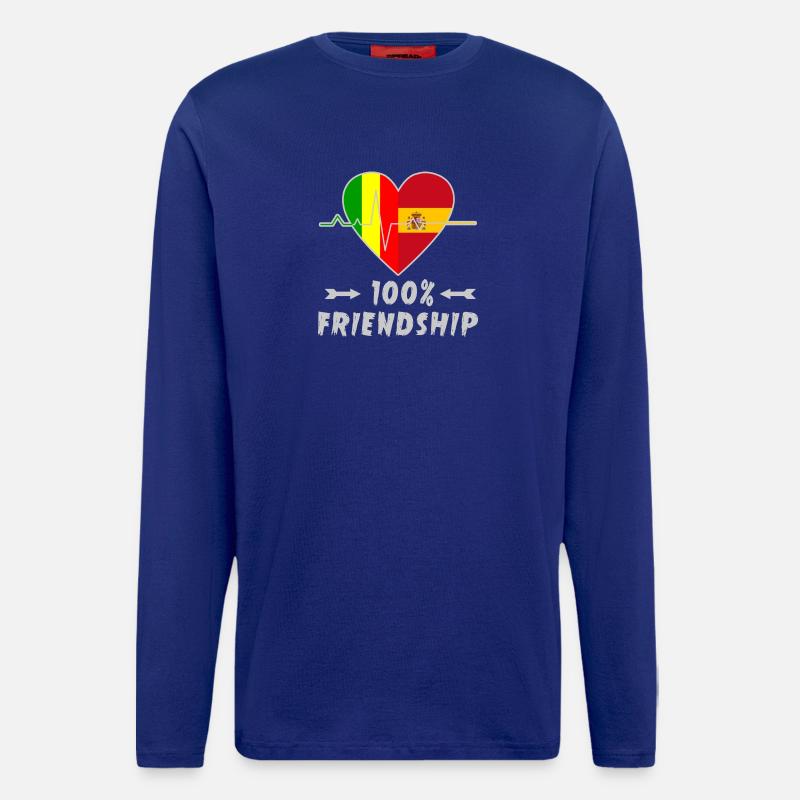 Mali und Spanien 100% Freundschaft - Langarmshirt - made by SPREAD  - Iconic Blue