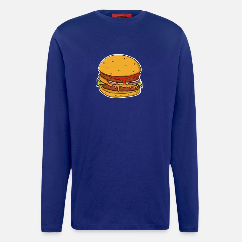 Buntes Bild eines Hamburgerbrötchens. - Langarmshirt - made by SPREAD  - Iconic Blue