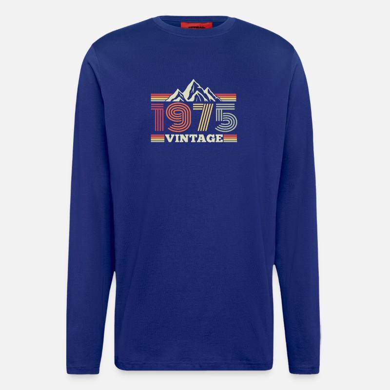 Birthday 1975 Retro Nature Hiking Mountains - Longsleeve - made by SPREAD  - Iconic Blue