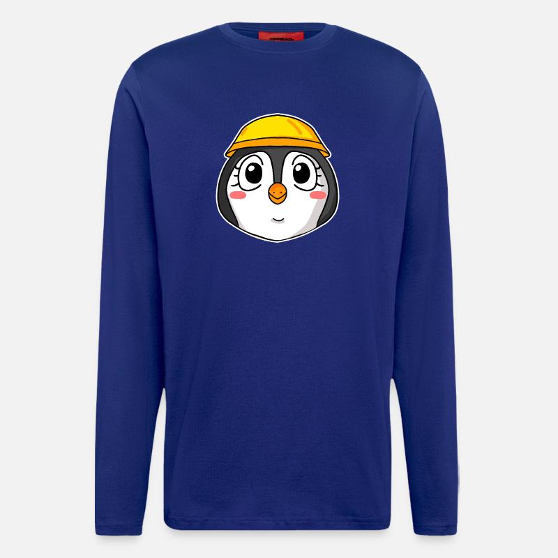 Pinguin Baustelle - Langarmshirt - made by SPREAD  - Iconic Blue