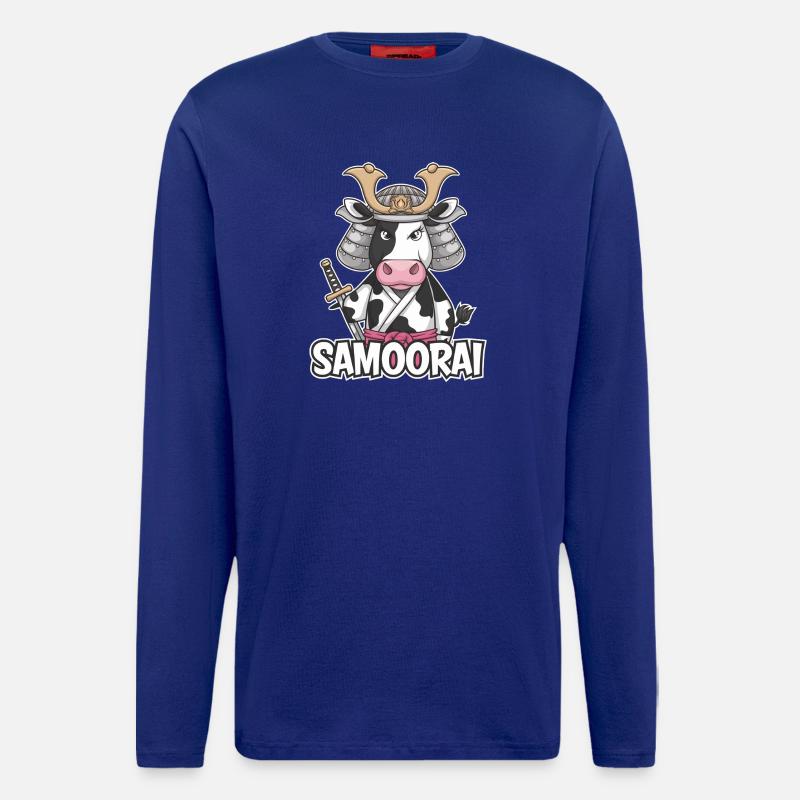 Samoorai: Die Kriegerkuh - Langarmshirt - made by SPREAD  - Iconic Blue