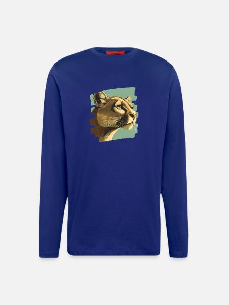 Lion from mountain Retro - Longsleeve - made by SPREAD  - Iconic Blue